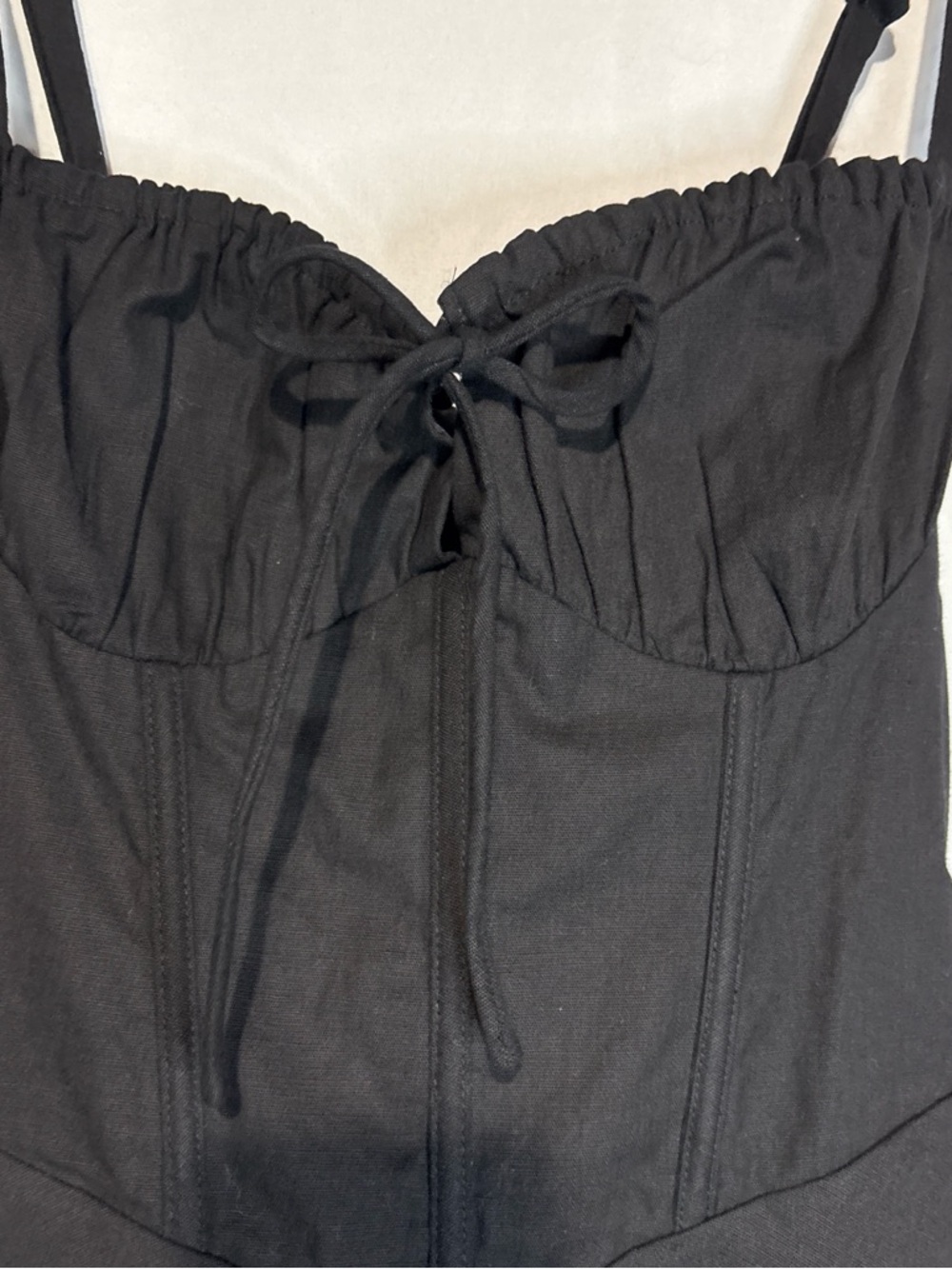 Windsor Black Ruched Neckline Top